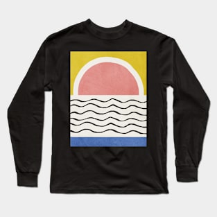 Sunset, Abstract, Mid century modern kids wall art, Nursery room Long Sleeve T-Shirt